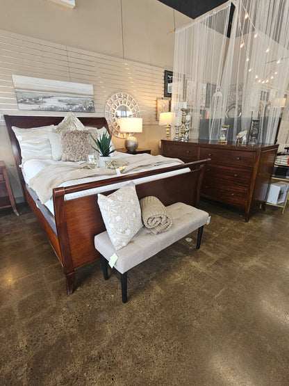 Arhaus queen sleigh bed set