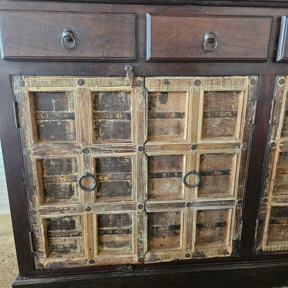 Dark wood rustic sideboard
