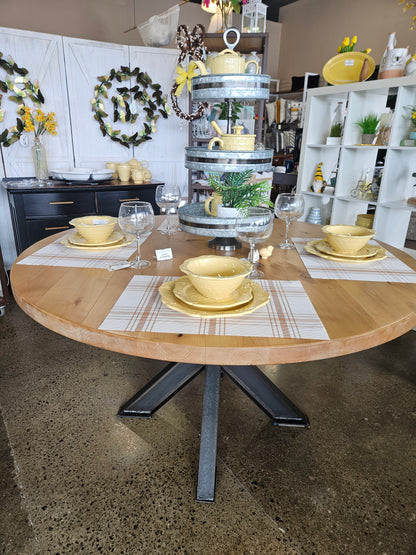 Shiloh Round Dining Table with Light Wood Top