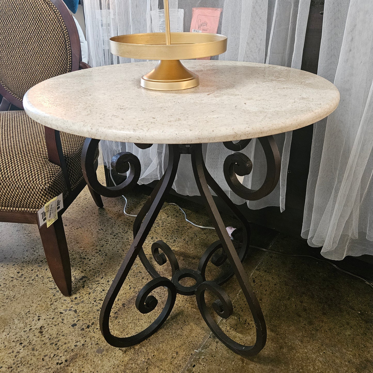 Stone topped accent table