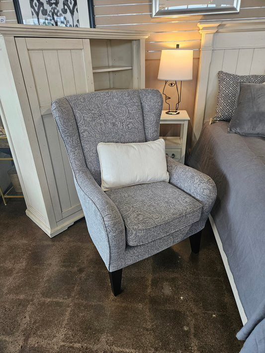 Gray Wingback Accent Chair