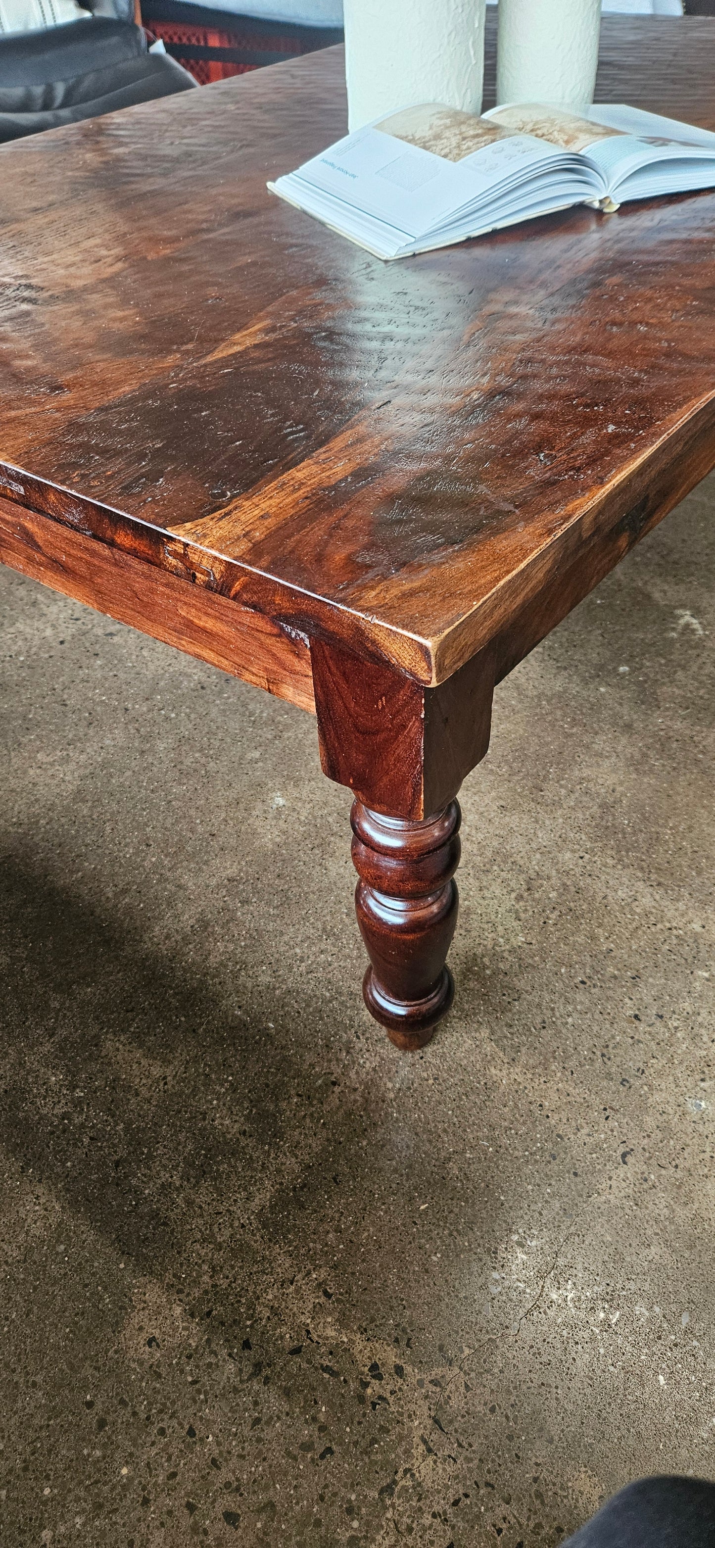 Hammered Top Wood Coffee Table