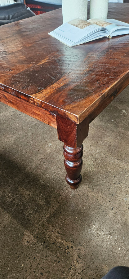 Hammered Top Wood Coffee Table