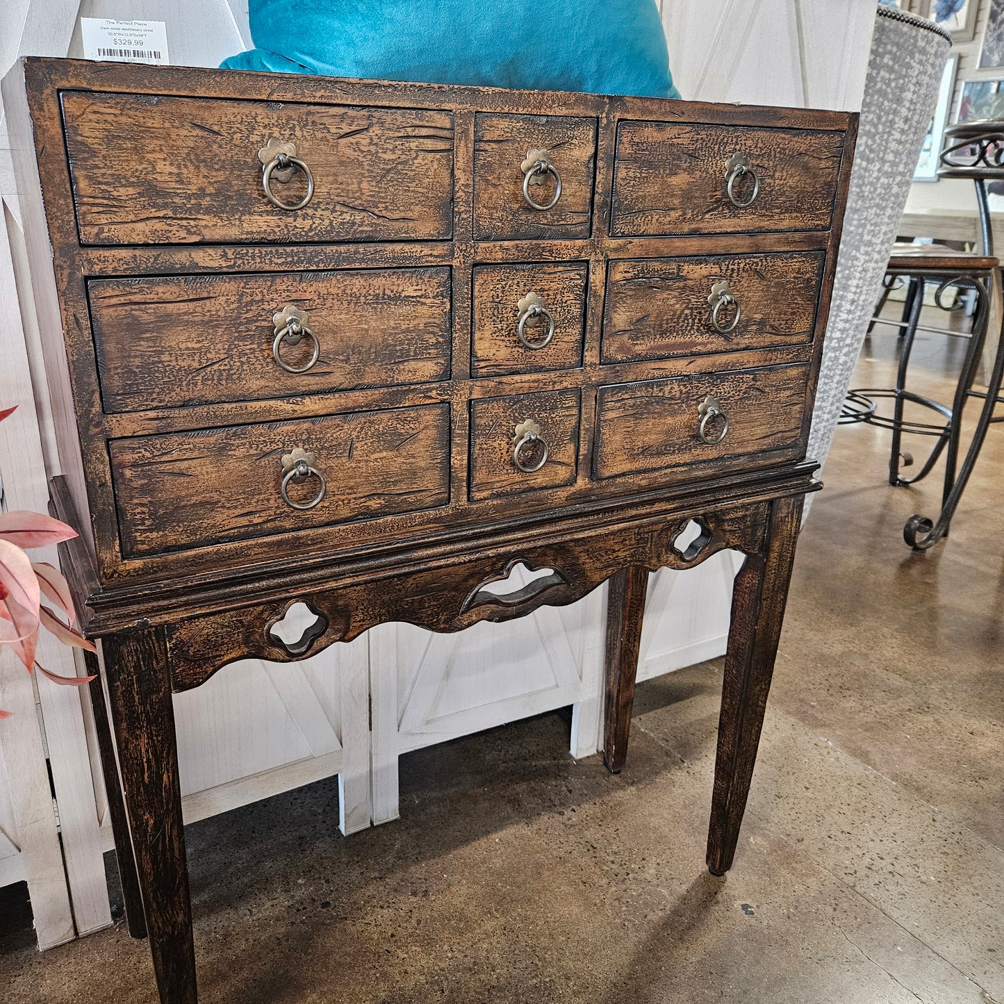 Dark wood apothecary chest