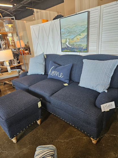 Arhaus Blue Sofa/ottoman