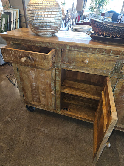 Mango Wood Storage Console Unit