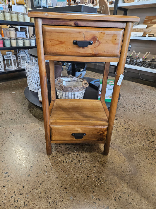 Wooden Accent Table with 2 Drawers
