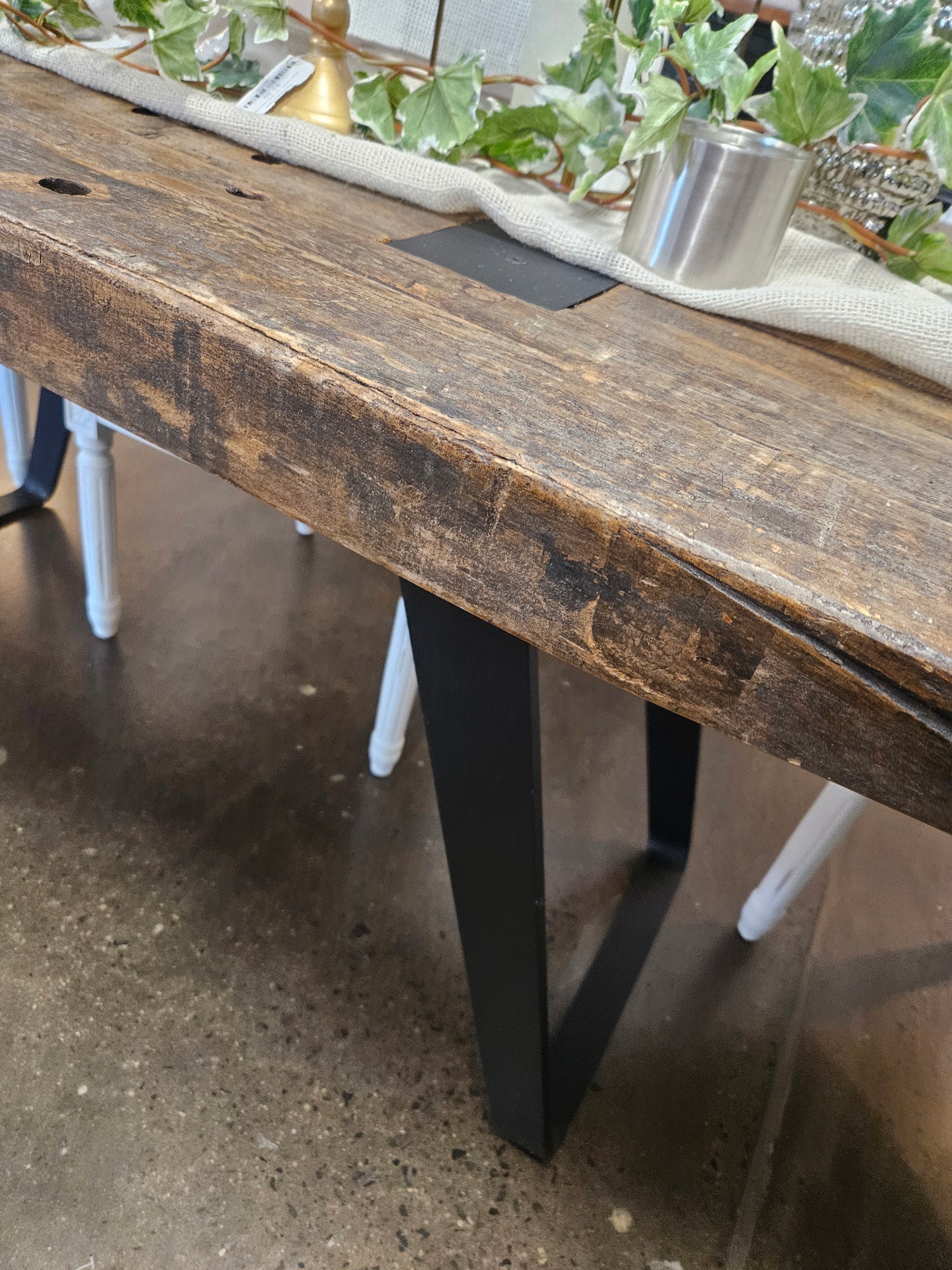 Wood and Metal Dining Table