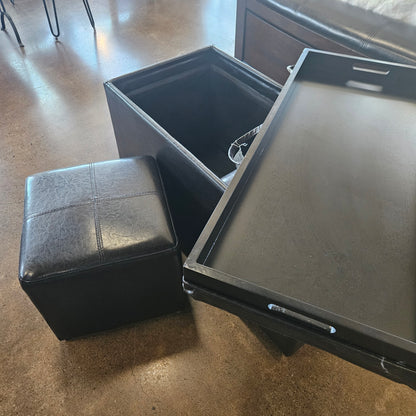 Black Storage Ottoman