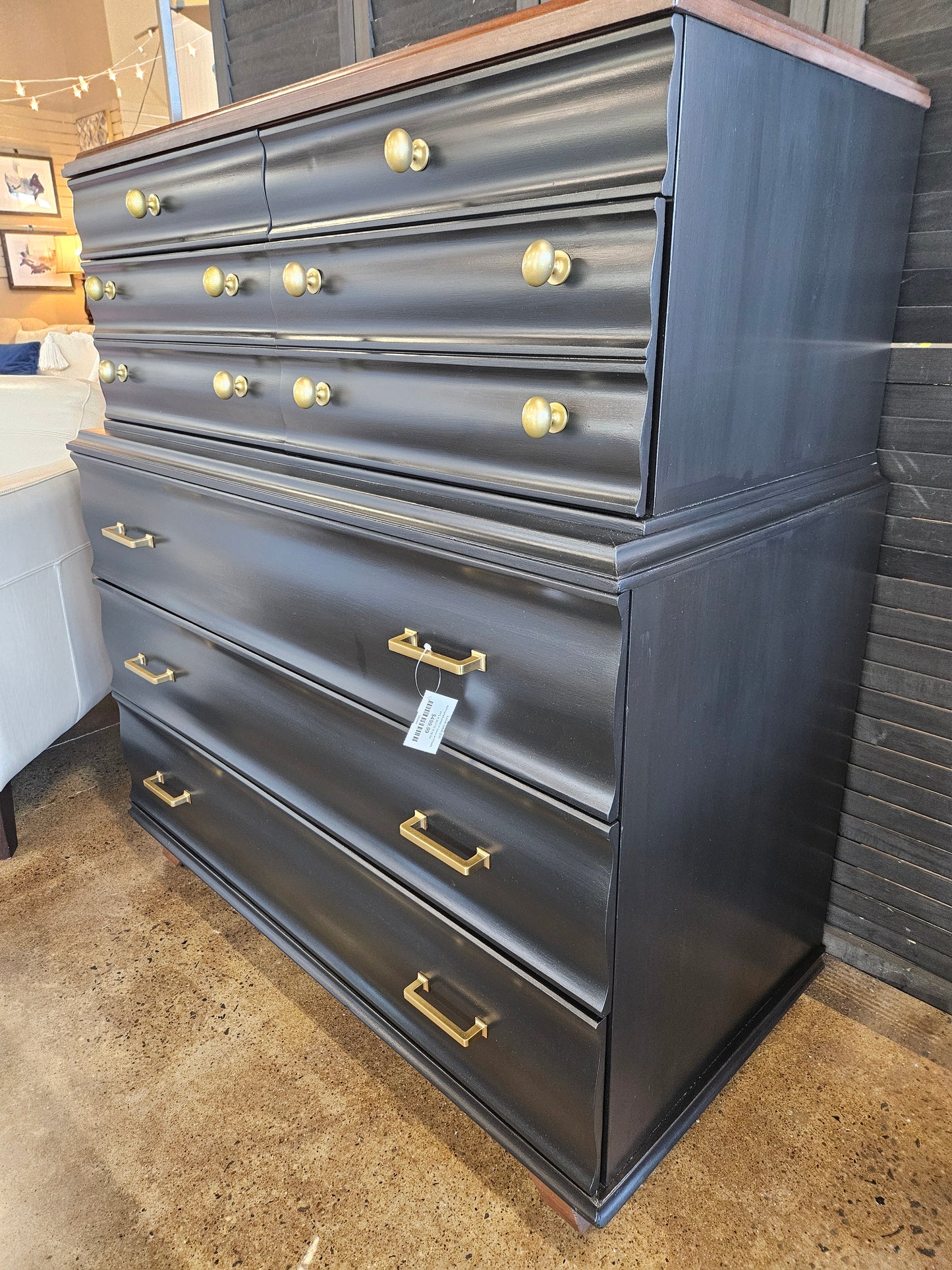 Refinished chest in black w/Wheels