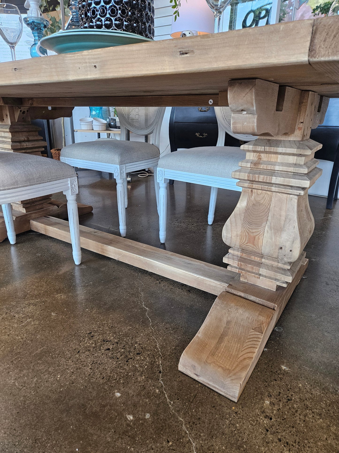 RH natural plank wood dining room table