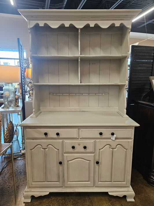 Cream distressed hutch