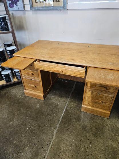 Oak Desk with drawer and keyboard shelf