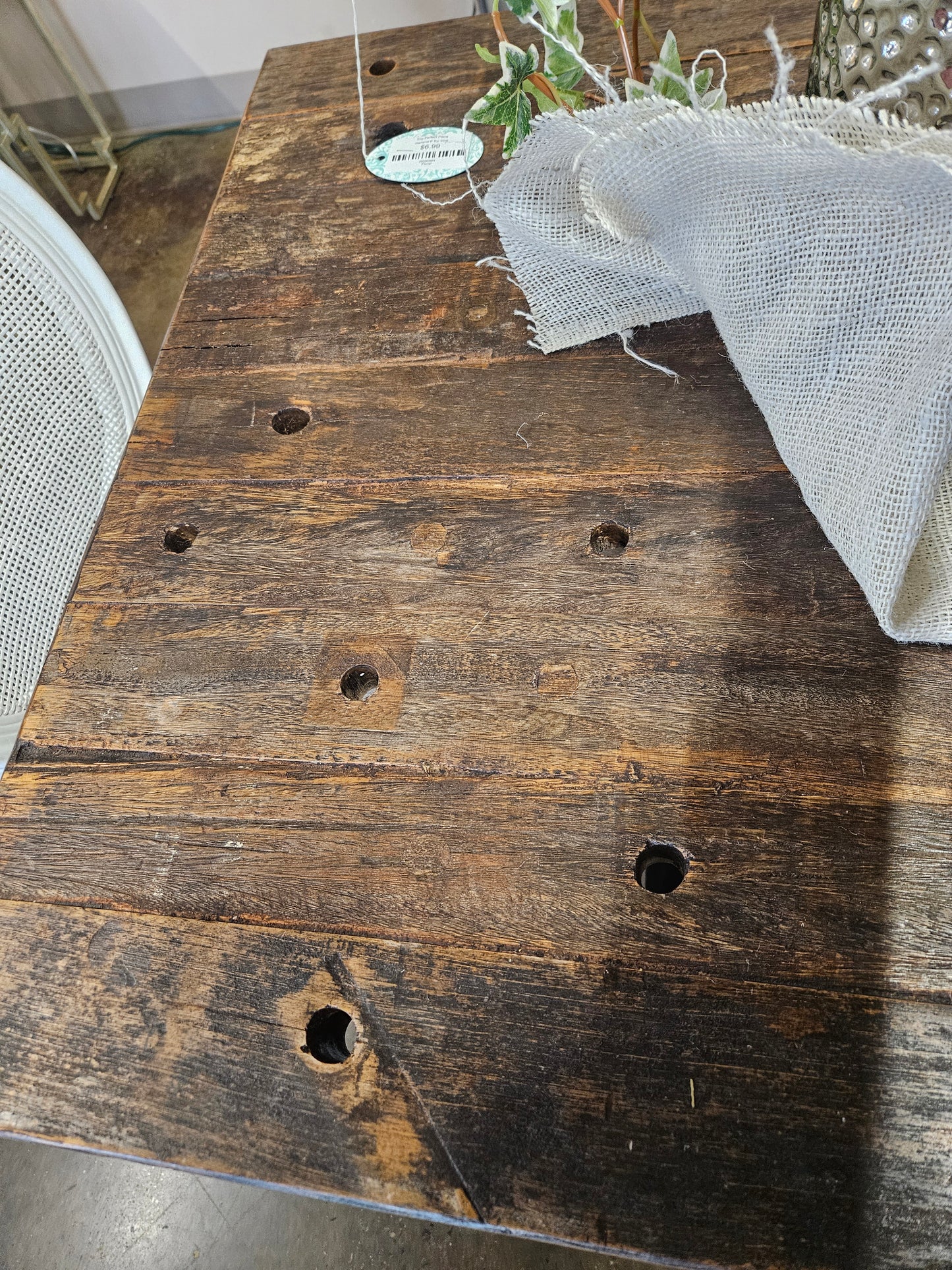 Wood and Metal Dining Table