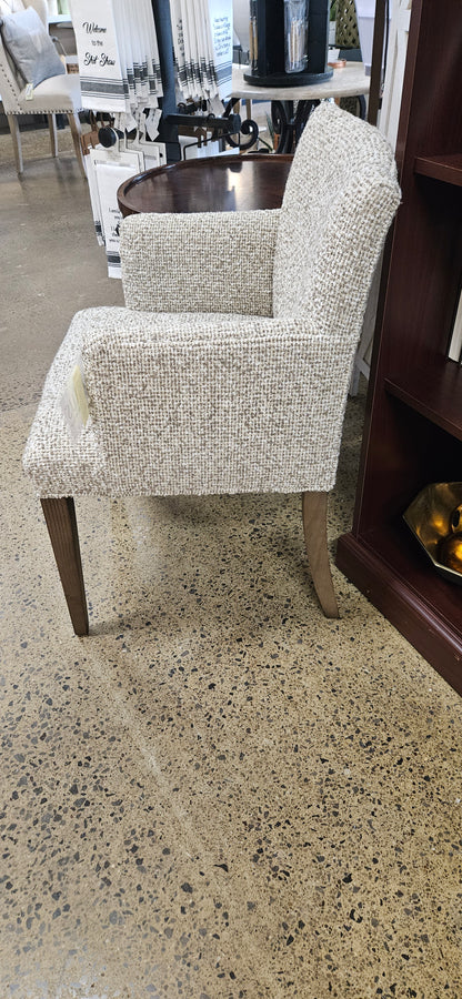 Arhaus cream and brown side chair