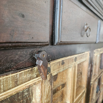Dark wood rustic sideboard