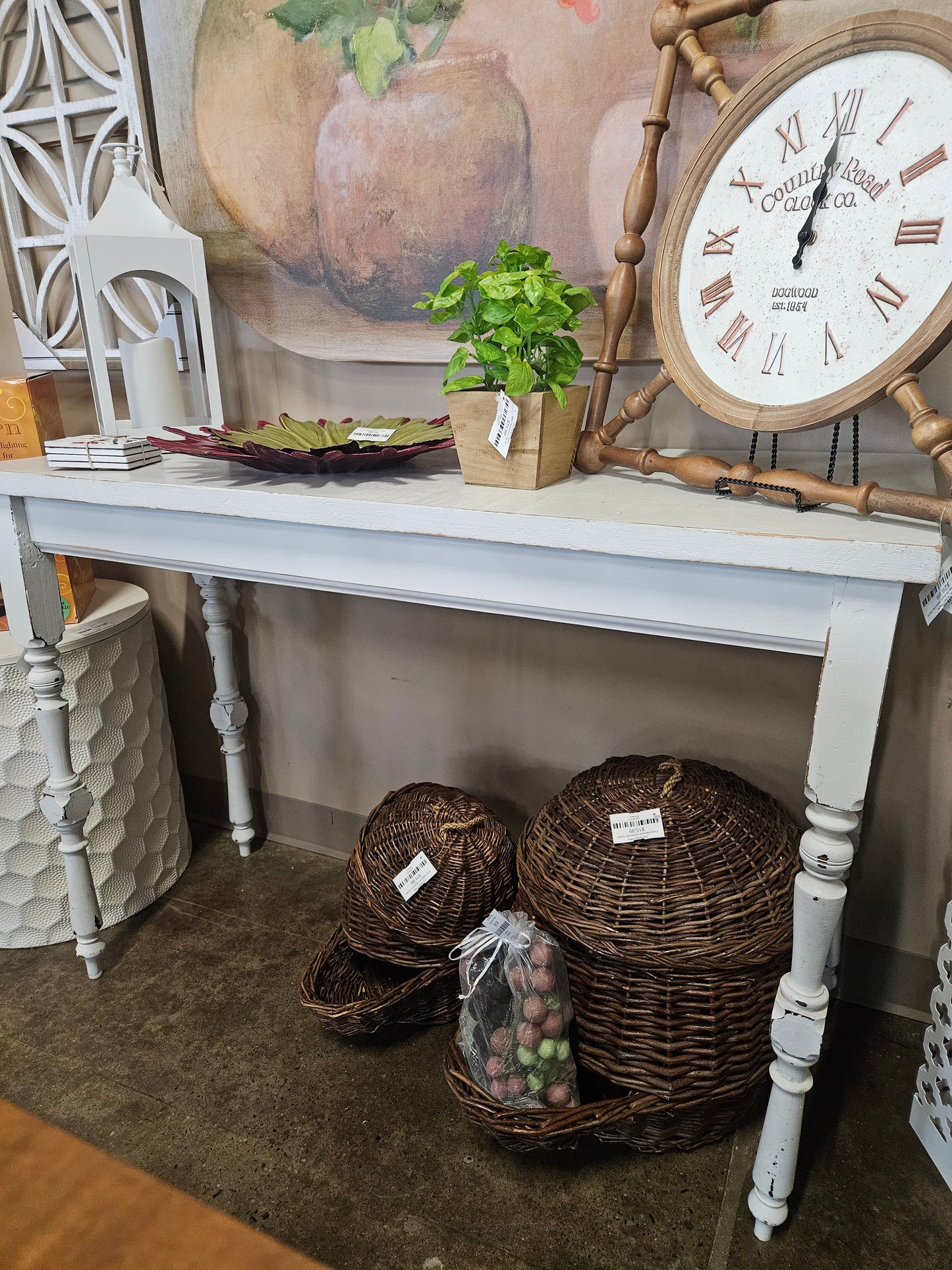 Rustic White Sofa/Console Table