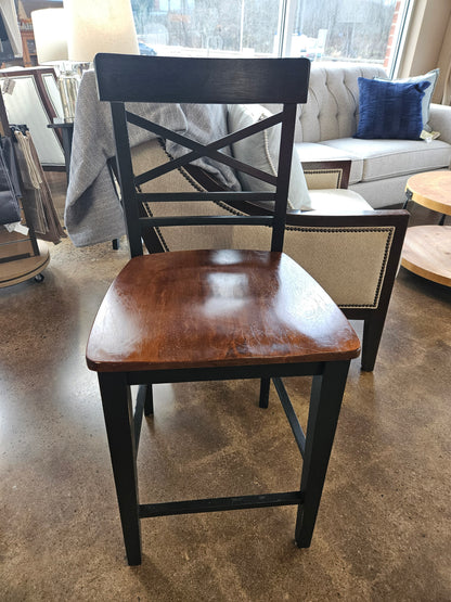 Wood top high top dining table with butterfly leaf & 4 chairs