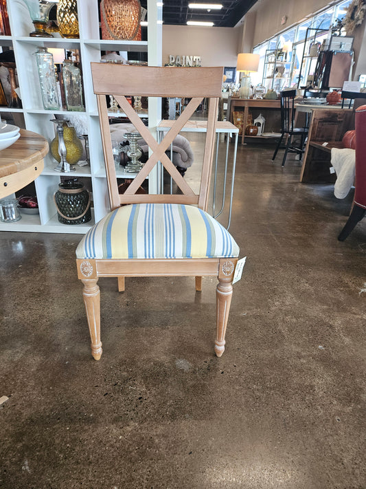 Ethan Allen Striped Seat Accent Chairs (2)