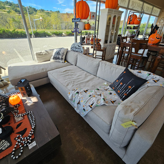 Cream Sofa with Chaise Lounge (Model Home)