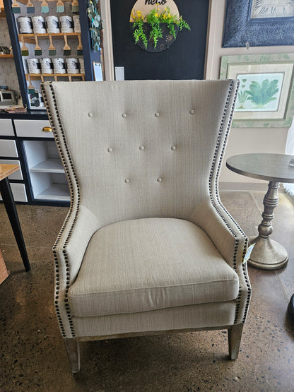Neutral Nail Trimmed Accent Chair