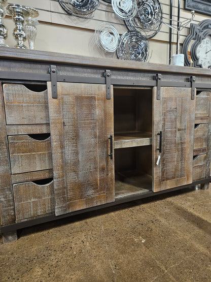 Rustic Buffet with Barn Doors