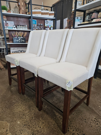 Cream kitchen stools (set of 3)