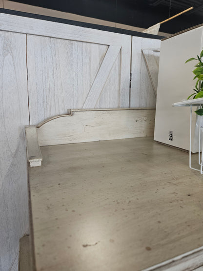 Tall White Washed Door Chest