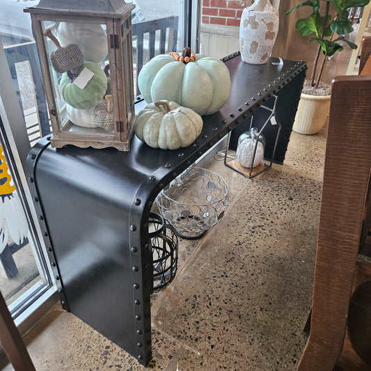 Black studded console table (Model Home)