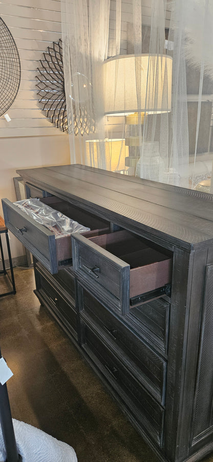 Charcoal plank top dresser (Model Home)