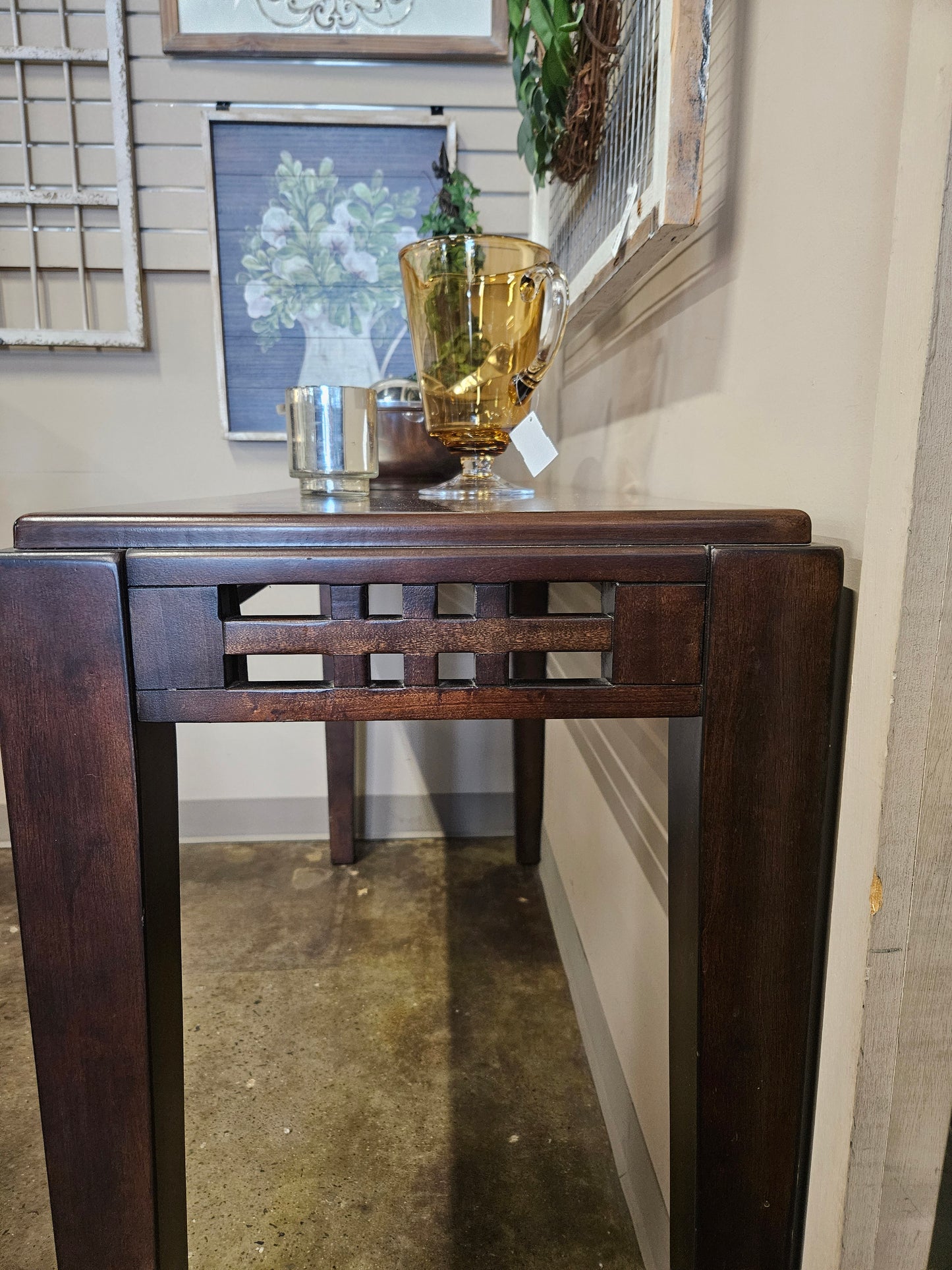 Dark wood console table
