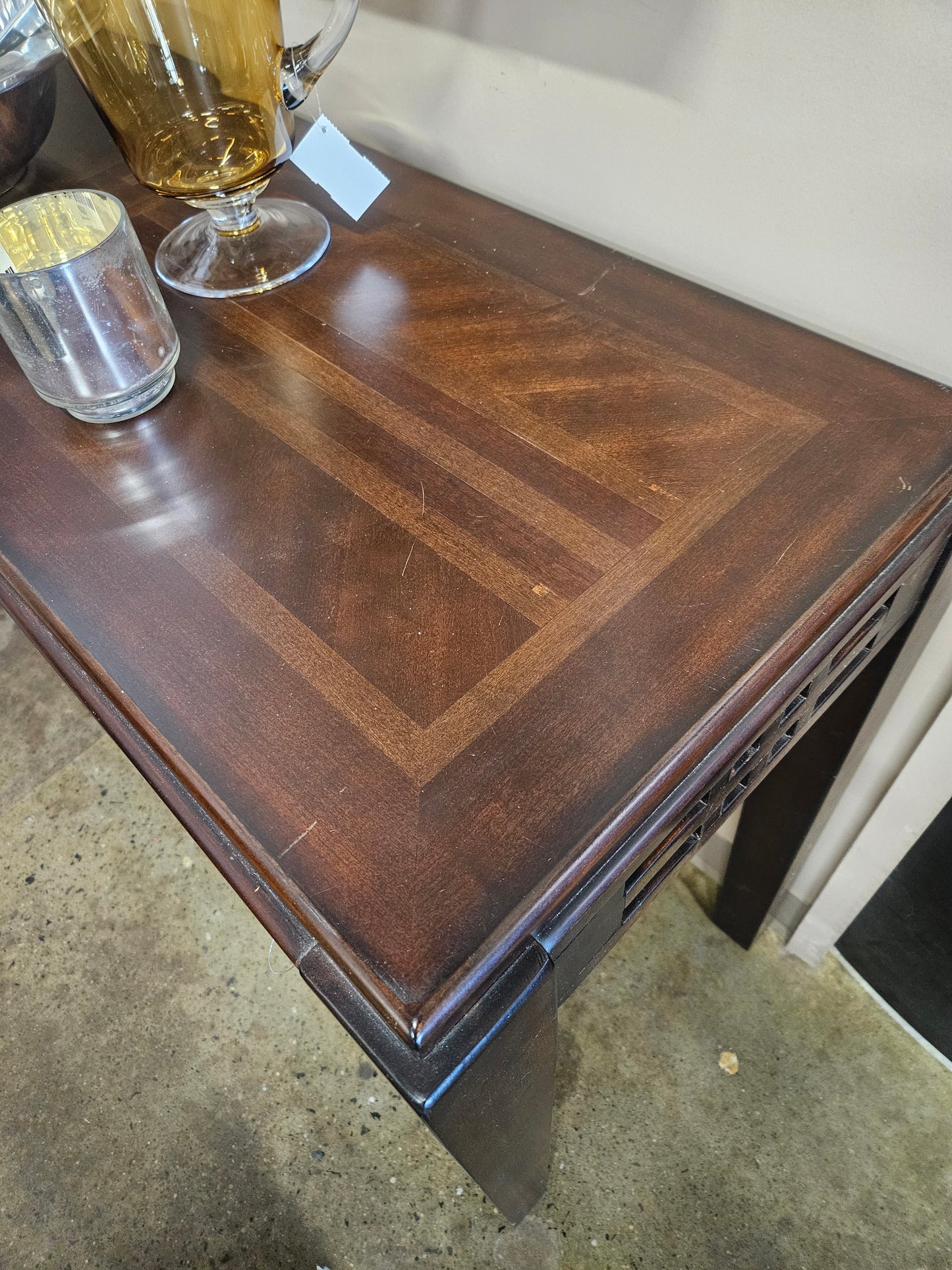 Dark wood console table