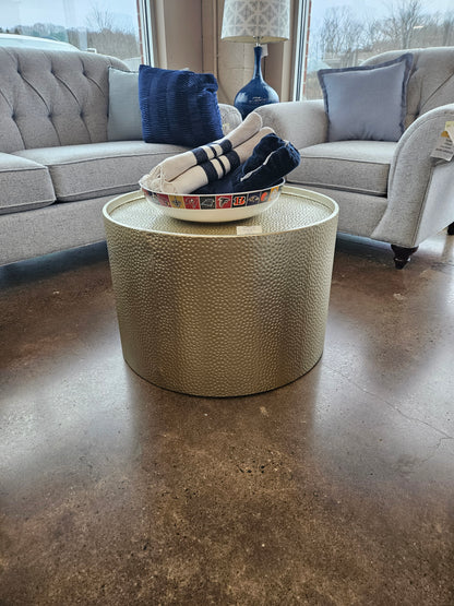 Gold drum coffee table