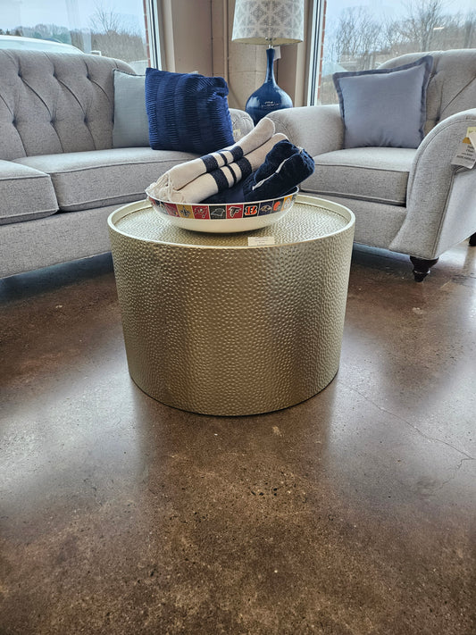 Gold drum coffee table