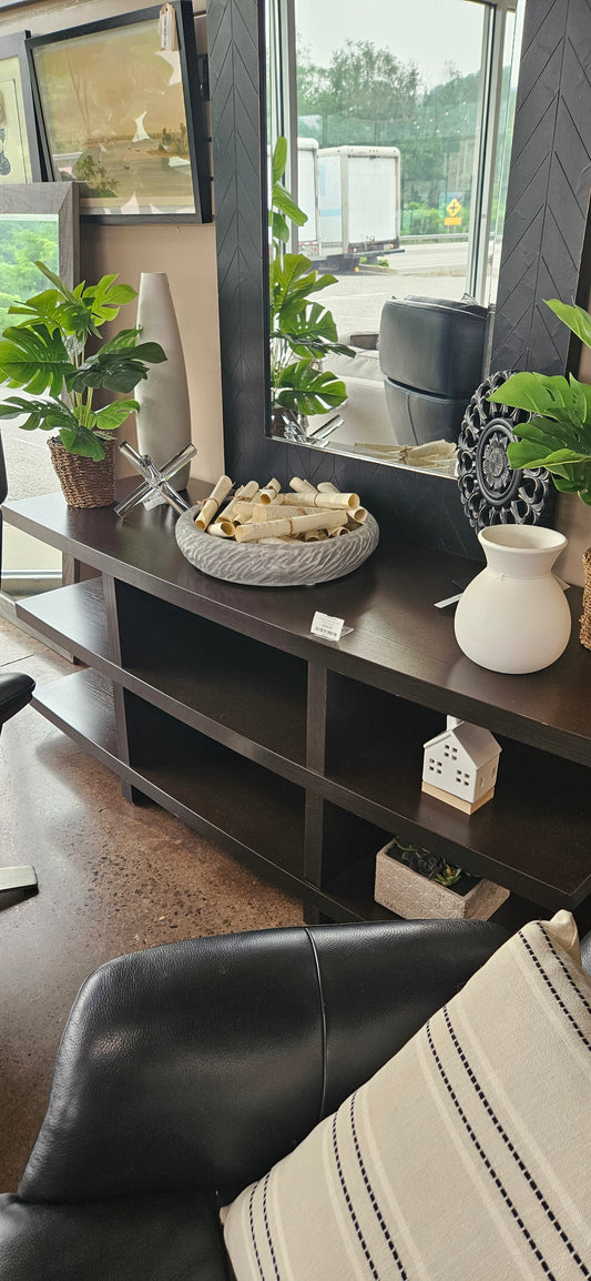 Low wooden entertainment center
