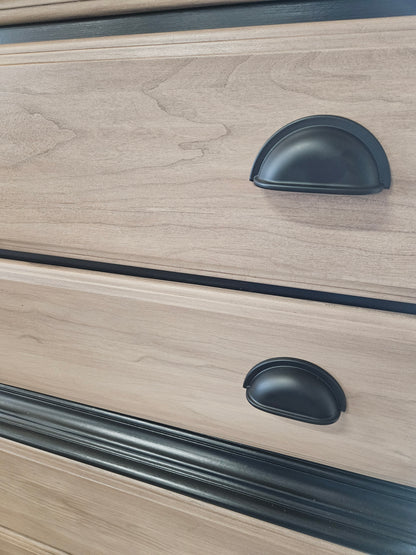 Refinished chest in black and neutral