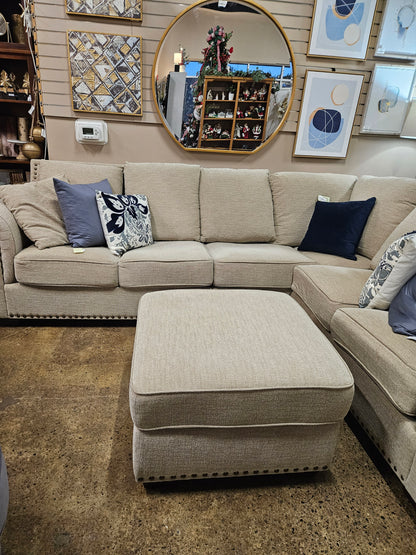 Neutral L-Shaped Sectional and Ottoman