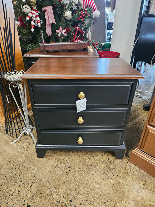 Refinished Black End Tables (2 pc) by Local Artist