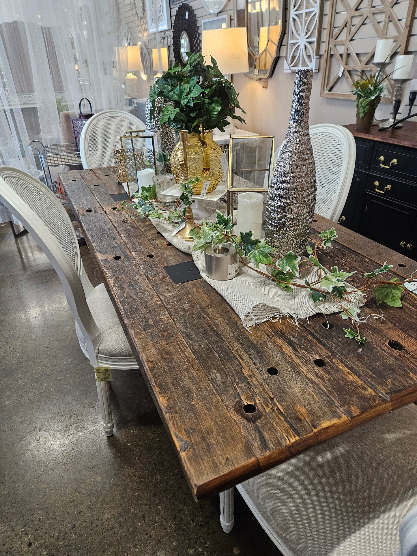 Wood and Metal Dining Table