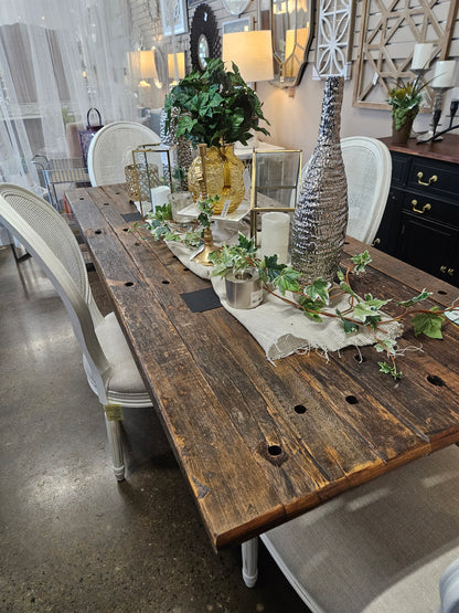 Wood and Metal Dining Table