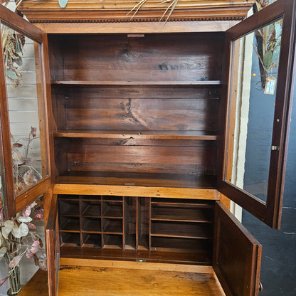 Wooden plantation desk and hutch