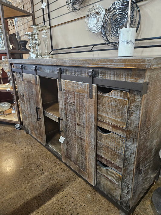 Rustic Buffet with Barn Doors