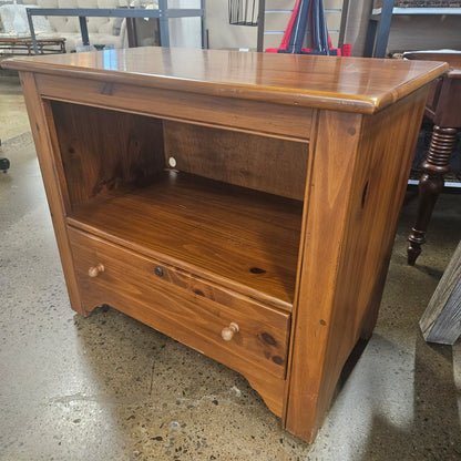 Wood Tone Cabinet on Wheels