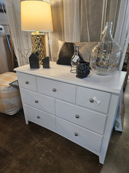White Dresser with silver pulls