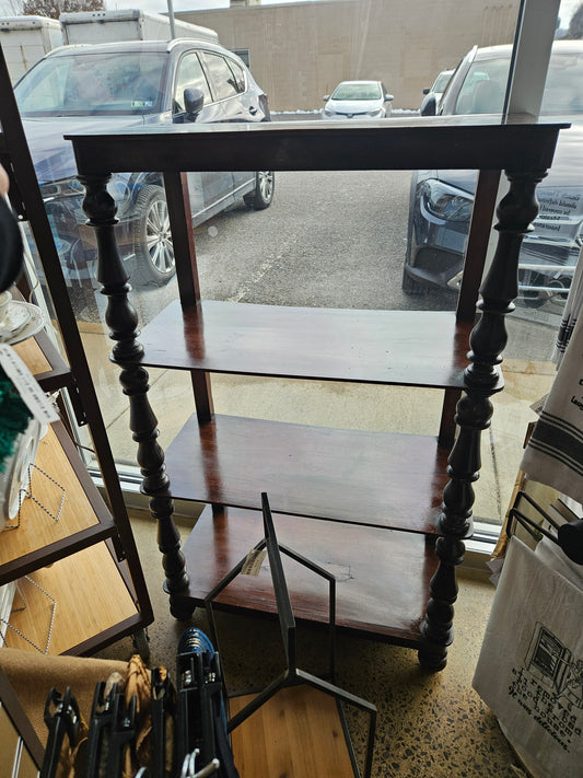 Open Dark Wood Shelf