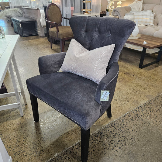 Arhaus Desk Chair Gray Nailhead Trim