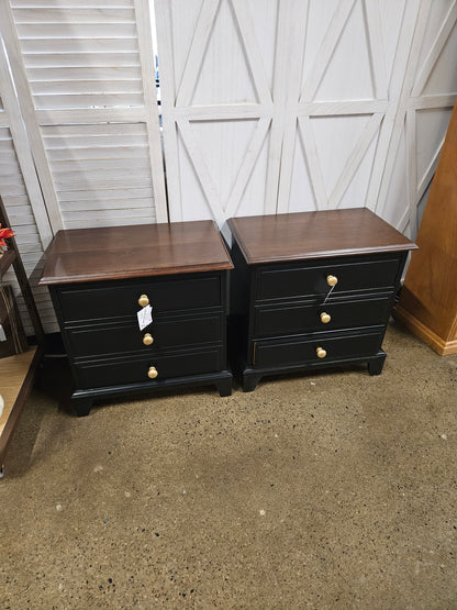 Refinished Black End Tables (2 pc) by Local Artist