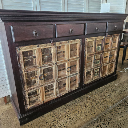 Dark wood rustic sideboard