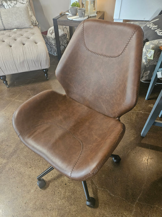 Brown Leather-style Office Chair