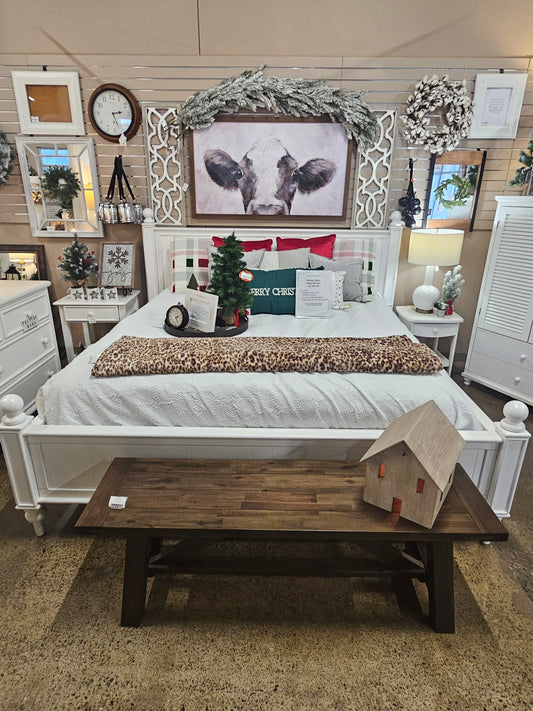 King White Bed Set (3 pcs)